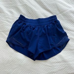 lululemon blue hotty hot shorts